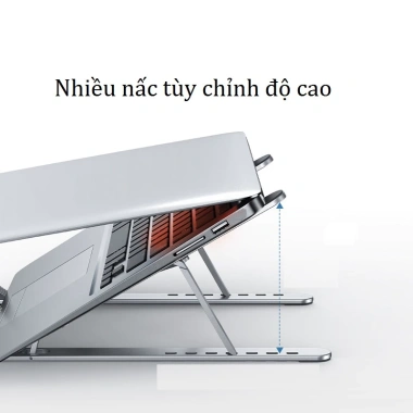 Giá đỡ Laptop, MacBook nhôm điều chỉnh độ cao - Đế tản nhiệt, kê laptop chắc chắn, giá 83.000₫ 4