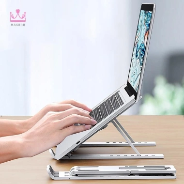 Giá đỡ laptop Maxrrh - Điều chỉnh, làm mát, gập lại, chống trượt cho laptop và tablet