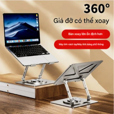 Giá Đỡ Laptop Máy Tính Bảng Xoay 360 độ Hợp Kim Thép Cacbon - Giá 105.000 VNĐ