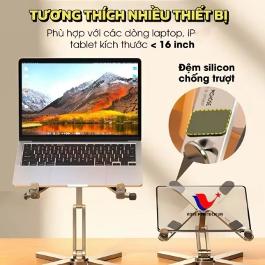 Giá đỡ Laptop MCHOSE N86 xoay 360° nhôm cao cấp, chịu lực 10kg - 639.000 VND