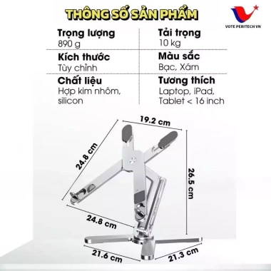 Giá đỡ Laptop MCHOSE N86 xoay 360° nhôm cao cấp, chịu lực 10kg - 639.000 VND