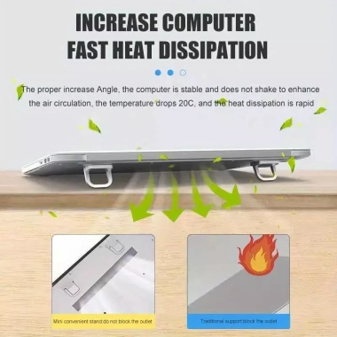 Giá đỡ laptop mini nhôm di động, nhẹ nhẹ, chỉ 66.000₫ - Giá gốc 79.860₫