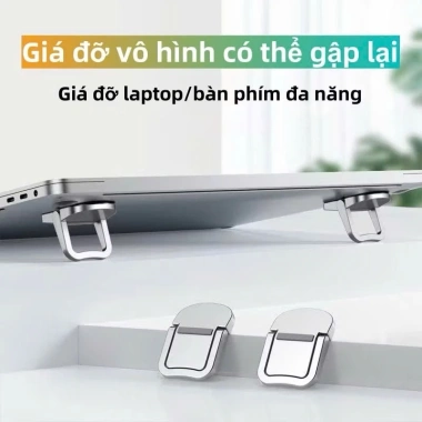 Giá đỡ laptop mini siêu mỏng gấp gọn kim loại 2 nấc điều chỉnh, tản nhiệt 10