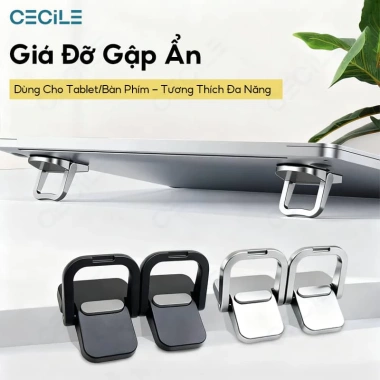 Giá Đỡ Laptop Mini Vô Hình Gập Lại Tản Nhiệt Hợp Kim Kẽm - Tiện Dụng Văn Phòng, Giá 36.000₫