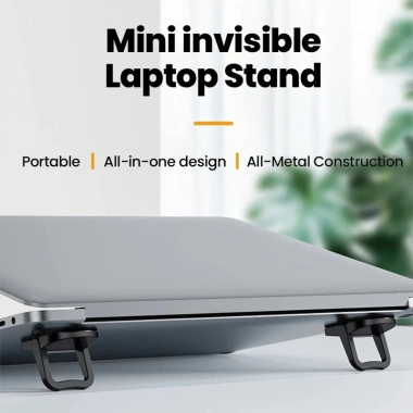 Giá Đỡ Laptop Mini Vô Hình Gập Lại Tản Nhiệt Hợp Kim Kẽm - Tiện Dụng Văn Phòng, Giá 36.000₫ 2