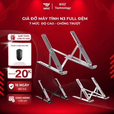 Giá Đỡ Laptop N3 Hợp Kim Nhôm 7 Mức Độ Cao - Kệ Gấp Gọn, Chống Trượt, 89.000 VND