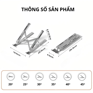 Giá Đỡ Laptop N3 Hợp Kim Nhôm 7 Mức Độ Cao - Kệ Gấp Gọn, Chống Trượt, 89.000 VND