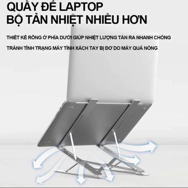Giá đỡ laptop N8 2 tầng nhôm cao cấp, điều chỉnh độ cao, phù hợp MacBook và máy tính bảng - Giá 196.000 VND