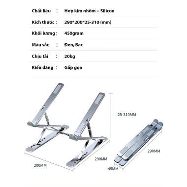 Giá Đỡ Laptop N8 Khung Nhôm 2 Tầng Chống Trượt - Nâng Cao Hiệu Suất, Giá 89.000đ