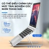 Giá Đỡ Laptop Nhôm 16 Inch Gấp Gọn, Điều Chỉnh 6 Góc, Giảm Mỏi Vai Gáy, Nhẹ 2
