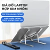 Giá Đỡ Laptop Nhôm 16 Inch Gấp Gọn, Điều Chỉnh 6 Góc, Giảm Mỏi Vai Gáy, Nhẹ 3