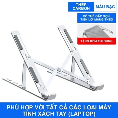 Giá Đỡ Laptop Nhôm 16 Inch Gấp Gọn, Điều Chỉnh 6 Góc, Giảm Mỏi Vai Gáy, Nhẹ 8