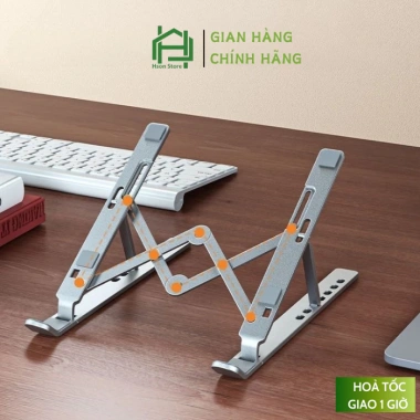 Giá đỡ laptop nhôm 2 chốt - Kệ tản nhiệt, chịu lực tốt cho MacBook, iPad - 50k