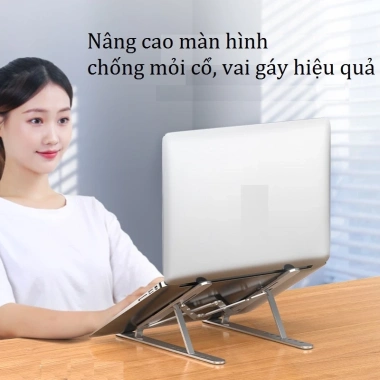 Giá Đỡ Laptop Nhôm Điều Chỉnh Độ Cao – Đế Kê Laptop, Điện Thoại, Máy Tính Giá 72.000 VND