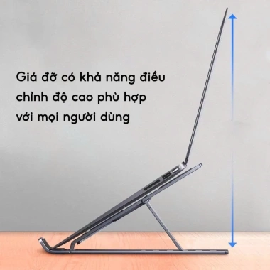 Giá Đỡ Laptop Nhôm Gấp Gọn, Đế Tản Nhiệt Điều Chỉnh Độ Cao - Phù hợp MacBook, iPad, Giá 65.000 VND 5