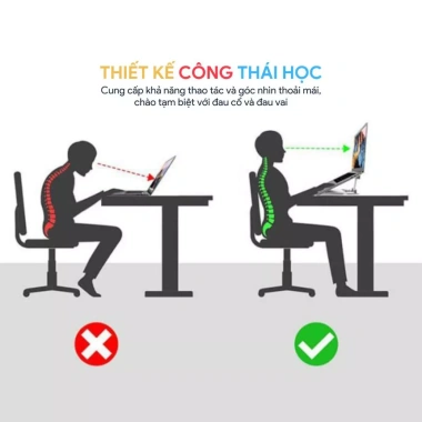 Giá đỡ laptop nhôm - Kệ kê tăng bám, chống chày cho MacBook, máy tính bảng 125k