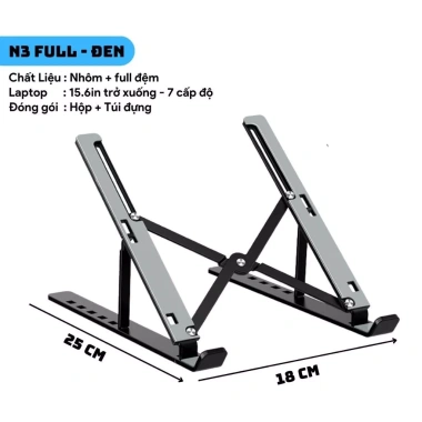 Giá đỡ laptop nhôm - Kệ kê tăng bám, chống chày cho MacBook, máy tính bảng 125k