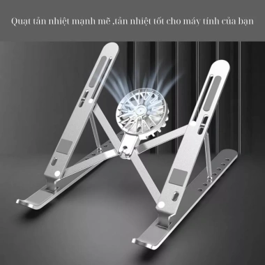 Giá đỡ laptop nhôm N3 có quạt tản nhiệt - Kệ đỡ 24/7, giảm giá 124.500 VND