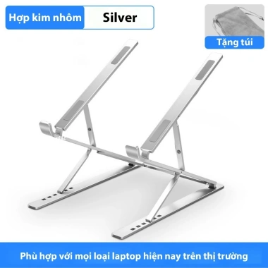 Giá Đỡ Laptop Nhôm N8 2 Tầng Điều Chỉnh Độ Cao, Chống Trượt, Chắc Chắn, Hỗ Trợ Tư Thế