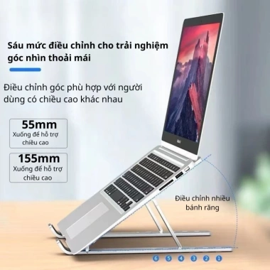 Giá Đỡ Laptop SNAPLO Đế Tản Nhiệt Gấp Gọn, Điều Chỉnh Độ Cao Cho Macbook và Máy Tính Bảng - Giá 48,412₫