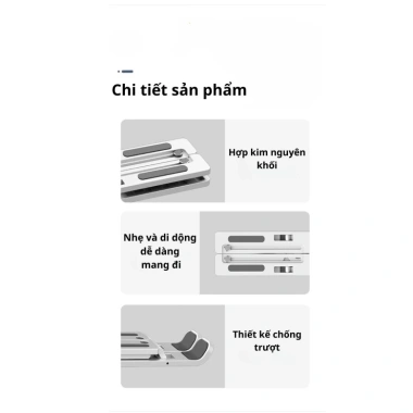 Giá Đỡ Laptop SNAPLO Đế Tản Nhiệt Gấp Gọn, Điều Chỉnh Độ Cao Cho Macbook và Máy Tính Bảng - Giá 48,412₫
