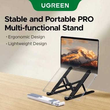 Giá đỡ laptop UGREEN 8 độ cao điều chỉnh, gập gọn, tản nhiệt, chống trượt 17,3 inch - Giá chỉ 152k