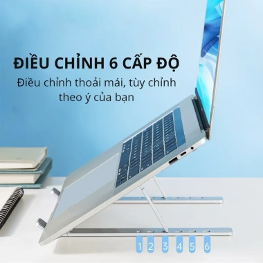 Giá Đỡ Laptop và MacBook Nhôm Điều Chỉnh Độ Cao - Kệ Tản Nhiệt Cao Cấp 75k 6 Giá Đỡ Laptop và MacBook Nhôm Điều Chỉnh Độ Cao - Kệ Tản Nhiệt Cao Cấp 75k 6