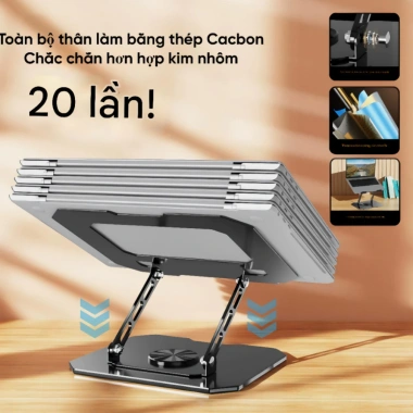 Giá Đỡ Laptop và Máy Tính Bảng 360° Xoay, Hợp Kim Thép Cacbon - Giảm Giá 70.000₫