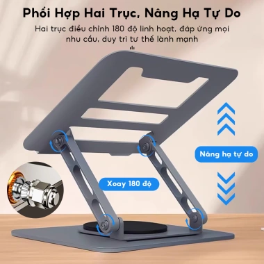 Giá đỡ Laptop xoay 360° – Đế tản nhiệt thép hợp kim công thái học, hỗ trợ iPad, máy tính bảng – Giá chỉ 219.000₫ 2