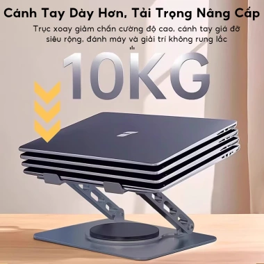 Giá đỡ Laptop xoay 360° – Đế tản nhiệt thép hợp kim công thái học, hỗ trợ iPad, máy tính bảng – Giá chỉ 219.000₫ 4