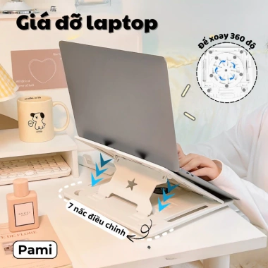Giá Đỡ Laptop Xoay 360 độ Gấp Gọn, Tản Nhiệt, Kèm Đỡ Điện Thoại - 158.760 VND