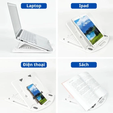 Giá Đỡ Laptop Xoay 360 độ Gấp Gọn, Tản Nhiệt, Kèm Đỡ Điện Thoại - 158.760 VND
