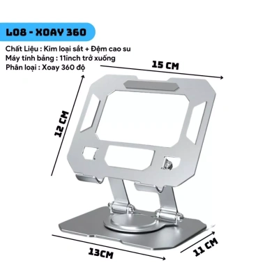 Giá đỡ Laptop Xoay 360 L08, độ cao tùy chỉnh - Dành cho MacBook, iPad, 92.000₫ 10 Giá đỡ Laptop Xoay 360 L08, độ cao tùy chỉnh - Dành cho MacBook, iPad, 92.000₫ 10