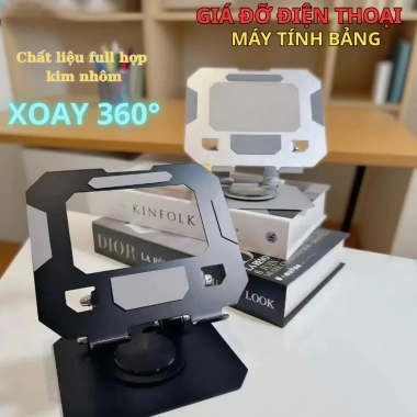 Giá đỡ laptop xoay 360 L08 kim loại gấp gọn, tùy chỉnh độ cao, kệ kê MacBook & máy tính bảng - Giá chỉ 63.074 VND