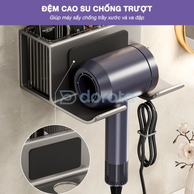Giá đỡ máy sấy dán tường DOROTA - Kệ để đồ nhôm hàng không GMX kèm hộp, 139.900₫