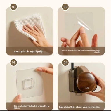 Giá Đỡ Máy Sấy Tóc Dán Tường Xoay 360° - Gắn Tay Đỡ Rảnh Tay, Decor Dễ Thương, Nhựa ABS Bền Đẹp, Giá chỉ 149.000₫