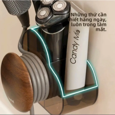 Giá Đỡ Máy Sấy Tóc Dán Tường Xoay 360° - Gắn Tay Đỡ Rảnh Tay, Decor Dễ Thương, Nhựa ABS Bền Đẹp, Giá chỉ 149.000₫