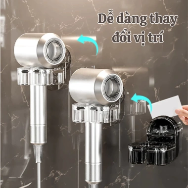 Giá Đỡ Máy Sấy Tóc HERO Xoay 360 Cốc Hút Dán Tường Chịu 15kg Tiện Lợi 140.000đ