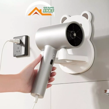 Giá Đỡ Máy Sấy Tóc Hình Gấu Hoạt Hình Dán Tường Nhựa Siêu Chắc - Giá 35.000 3