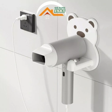 Giá Đỡ Máy Sấy Tóc Hình Gấu Hoạt Hình Dán Tường Nhựa Siêu Chắc - Giá 35.000 5