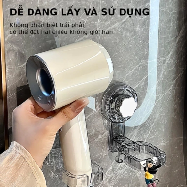 Giá Đỡ Máy Sấy Tóc Nhà Tắm Dán Tường Cốc Hút Siêu Chịu Tải Bền Lâu 36,383 VND