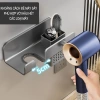 Giá đỡ máy sấy tóc nhôm cao cấp kèm kệ đựng đồ dán tường không cần khoan 117.000₫ 4