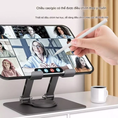 Giá đỡ máy tính bảng Laptop SIVIR kim loại xoay 360°, thép không gỉ, giảm giá 100k 7