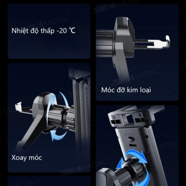 Giá đỡ máy tính bảng ô tô SEAMETAL 360° xoay, lỗ thông khí, đa năng iPhone iPad Xiaomi - 157.300₫