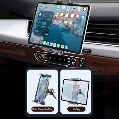 Giá đỡ máy tính bảng ô tô SEAMETAL 360° xoay, lỗ thông khí, đa năng iPhone iPad Xiaomi - 157.300₫