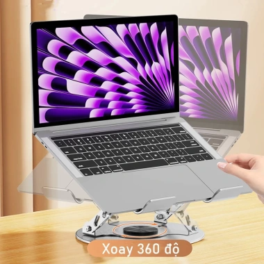 Giá đỡ máy tính bảng xoay 360° kim loại, hỗ trợ laptop, giá chỉ 148.000₫ 2