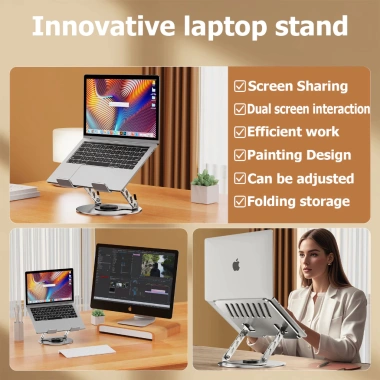 Giá đỡ máy tính bảng xoay 360° kim loại, hỗ trợ laptop, giá chỉ 148.000₫ 5