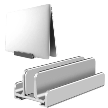 Giá đỡ máy tính xách tay dọc nhôm 1‑3 khe, tiết kiệm không gian, điều chỉnh bền bỉ