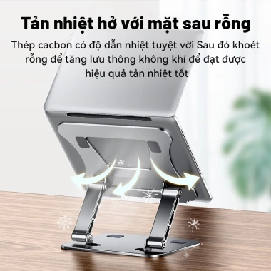 Giá Đỡ Máy Tính Xách Tay Nhôm Gấp Gọn - Tương Thích 10-17 inch, Nâng Thoải Mái, 229k 2