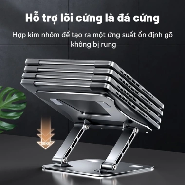 Giá Đỡ Máy Tính Xách Tay Nhôm Gấp Gọn - Tương Thích 10-17 inch, Nâng Thoải Mái, 229k 6